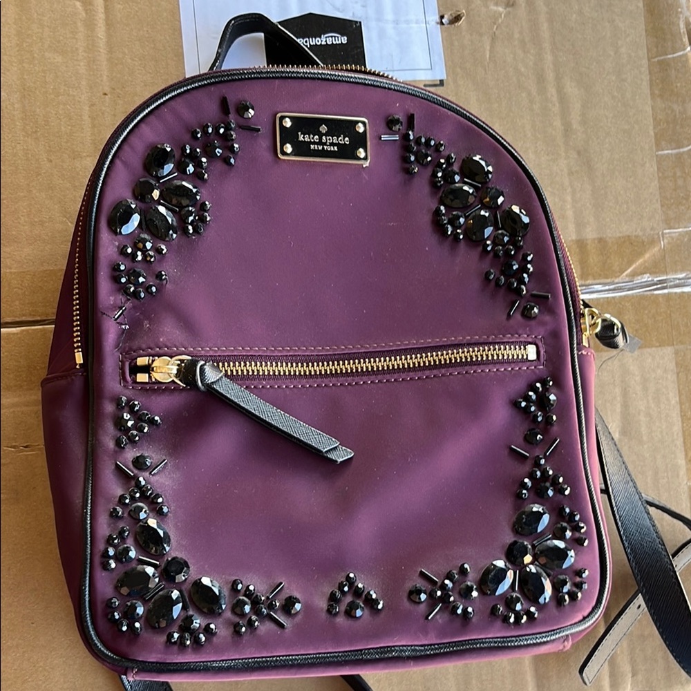 Kate Spade Purple Embellished Backpack